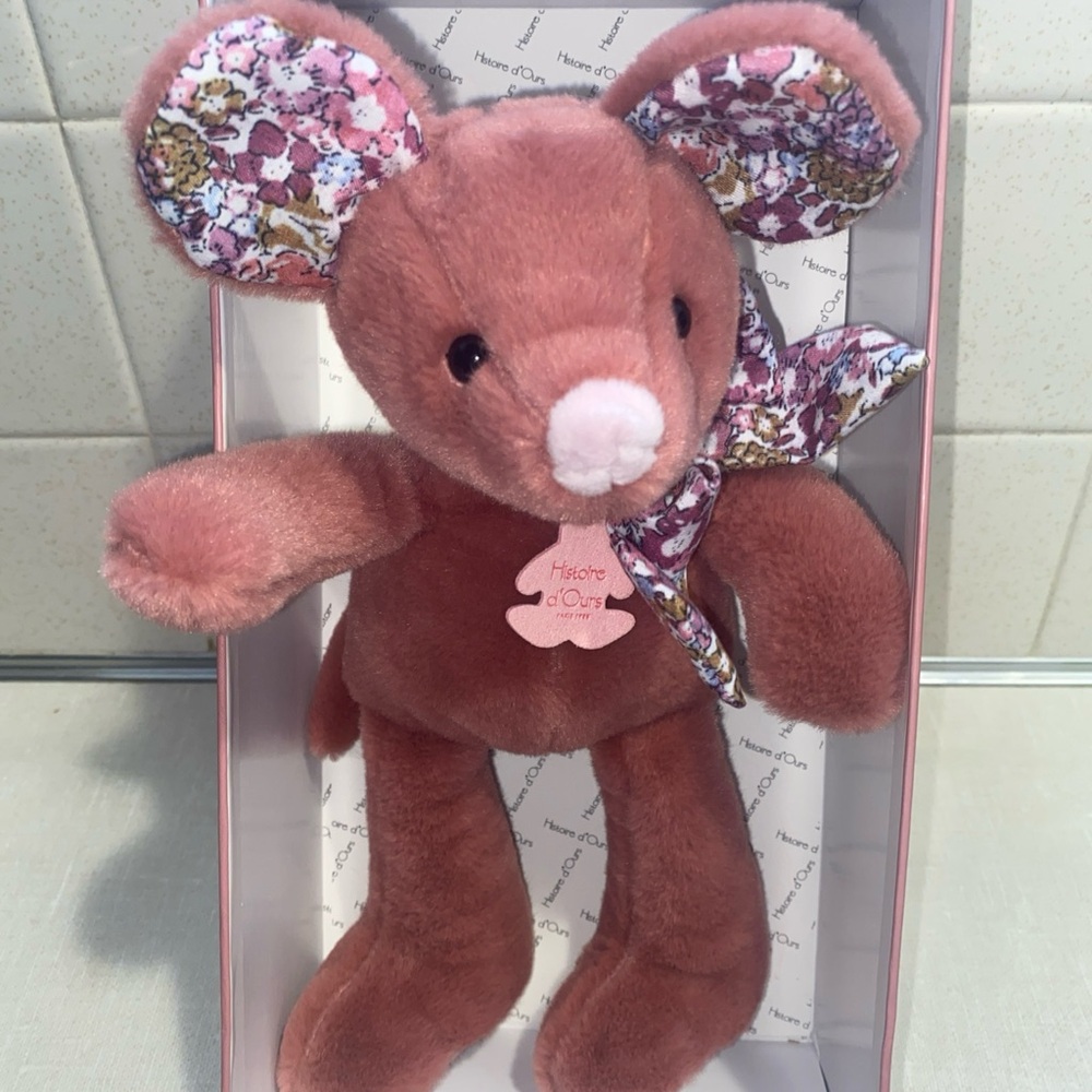 Histoire D'Ours‎ Easter Rabbit Bunny Plush Paris France Mauve Floral NWT In Box